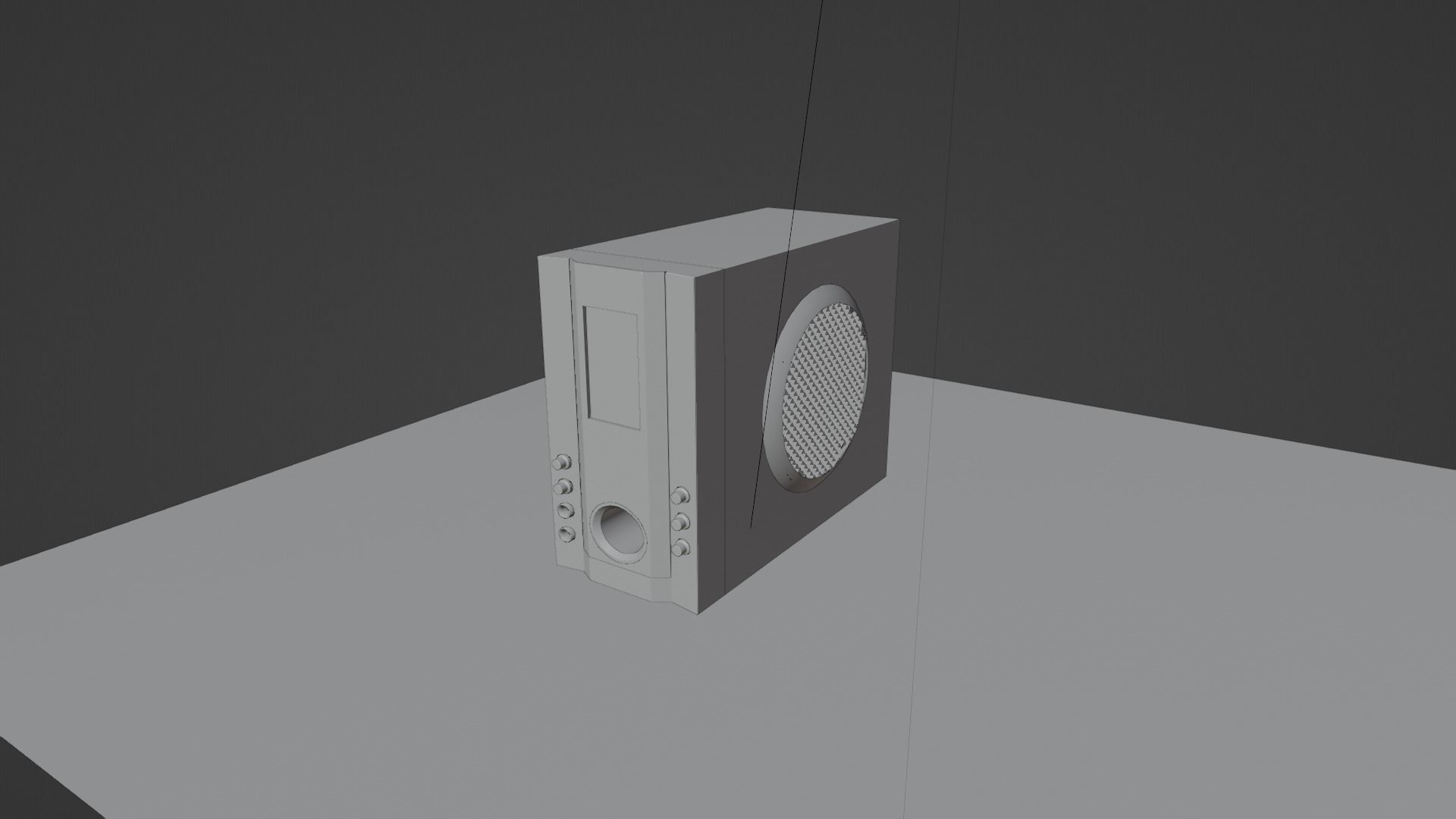 music speaker old style  Low-poly 3D model_3