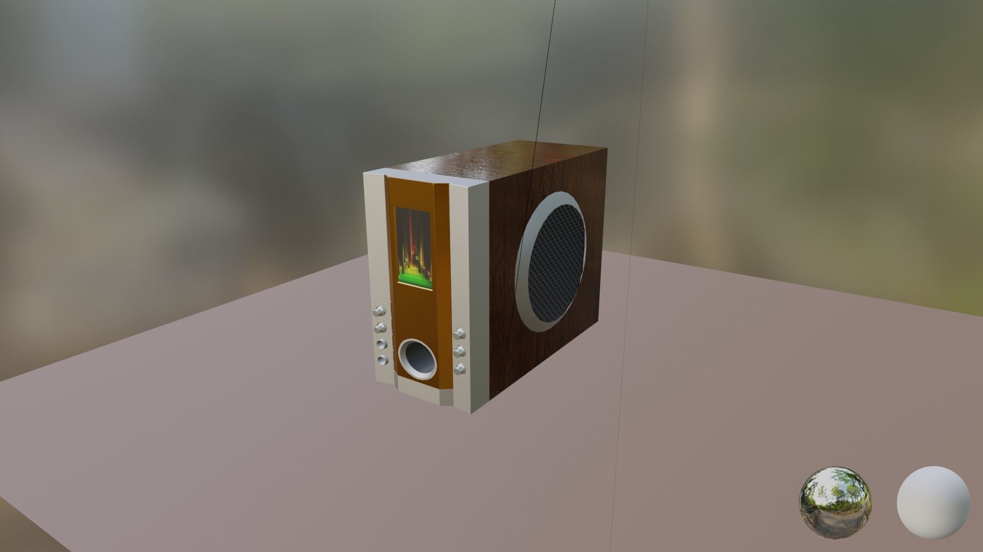 music speaker old style  Low-poly 3D model_4