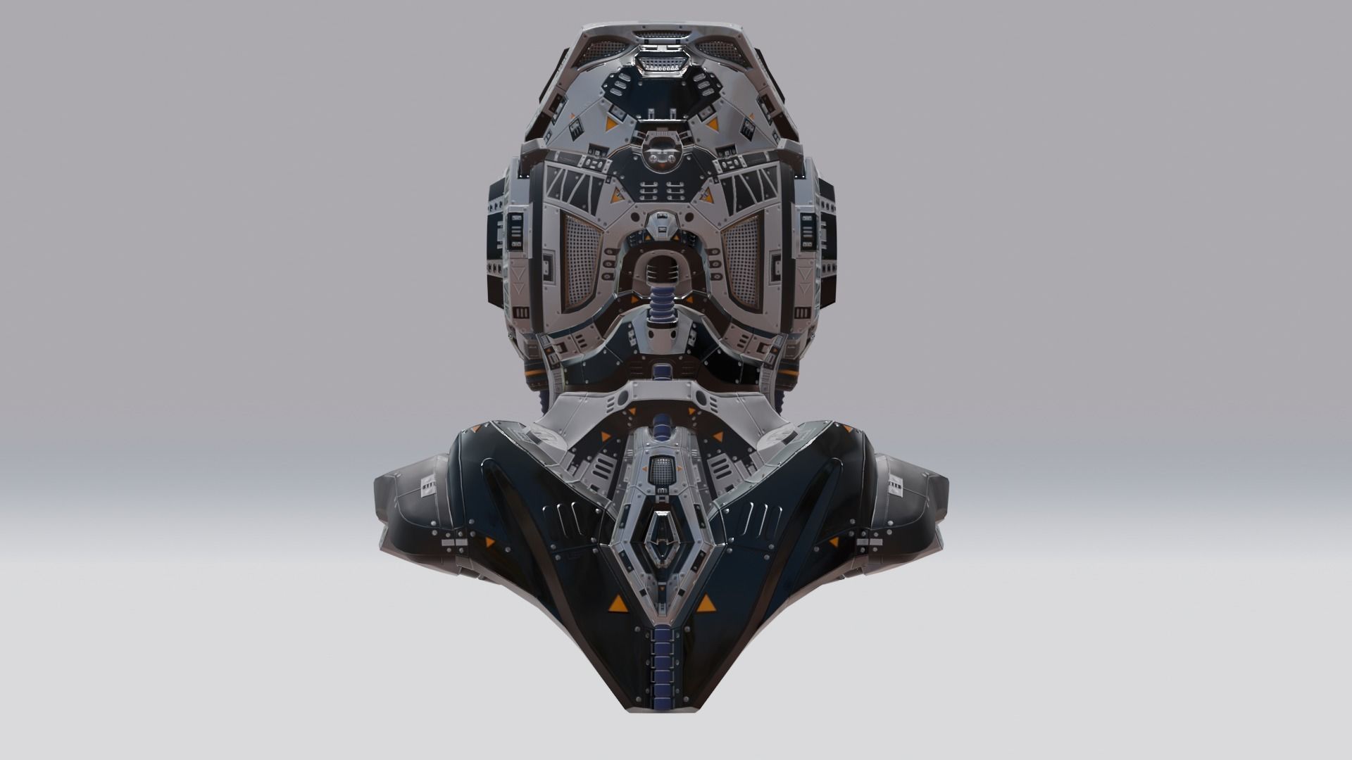 Sci-Fi Robotic Helmet  3D model_4