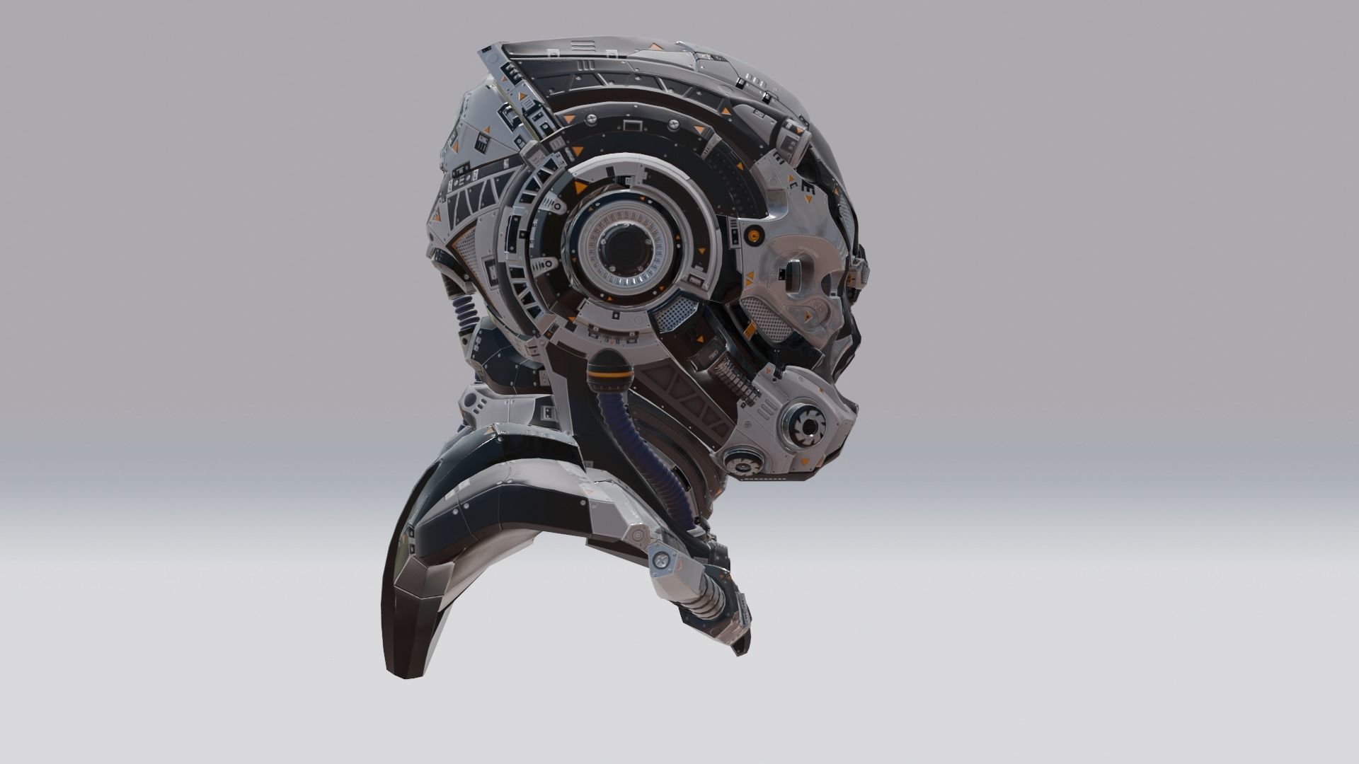 Sci-Fi Robotic Helmet  3D model_3
