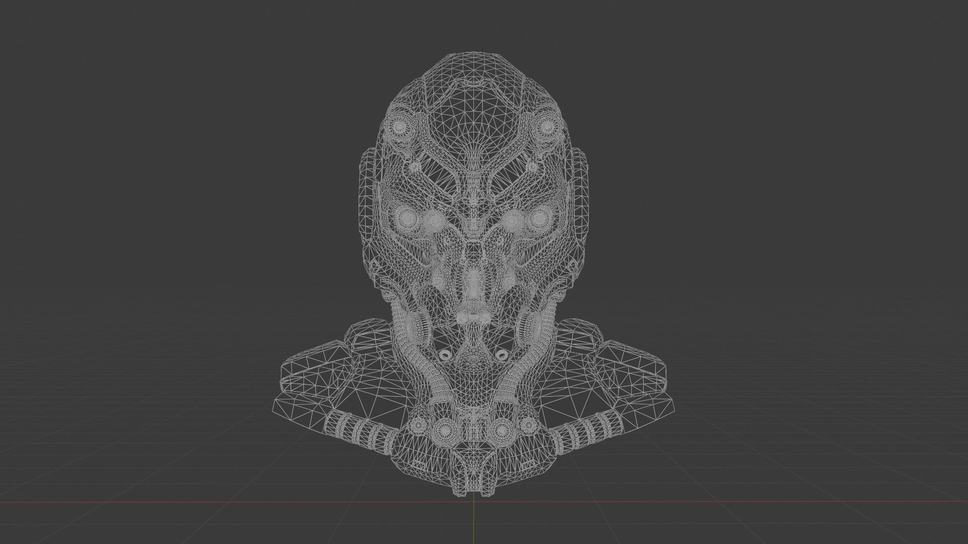 Sci-Fi Robotic Helmet  3D model_6