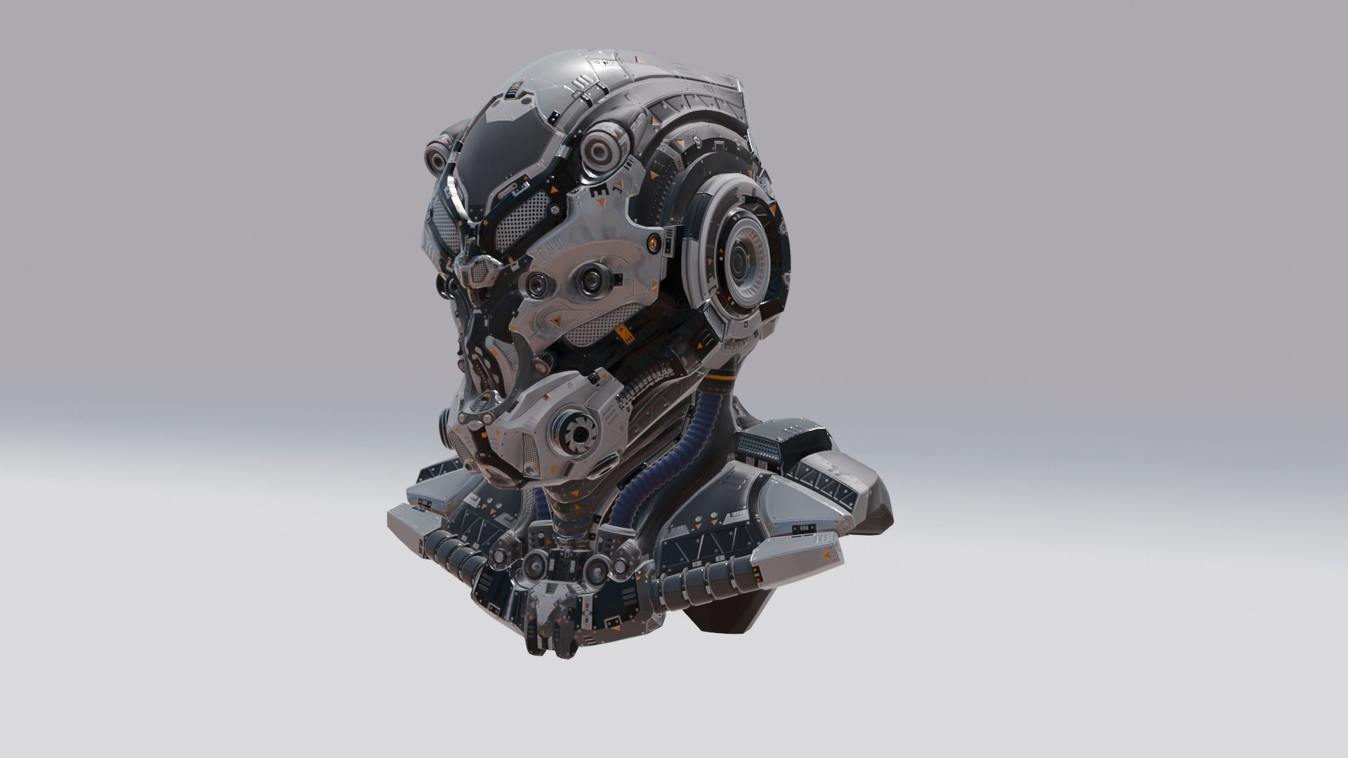 Sci-Fi Robotic Helmet  3D model_1