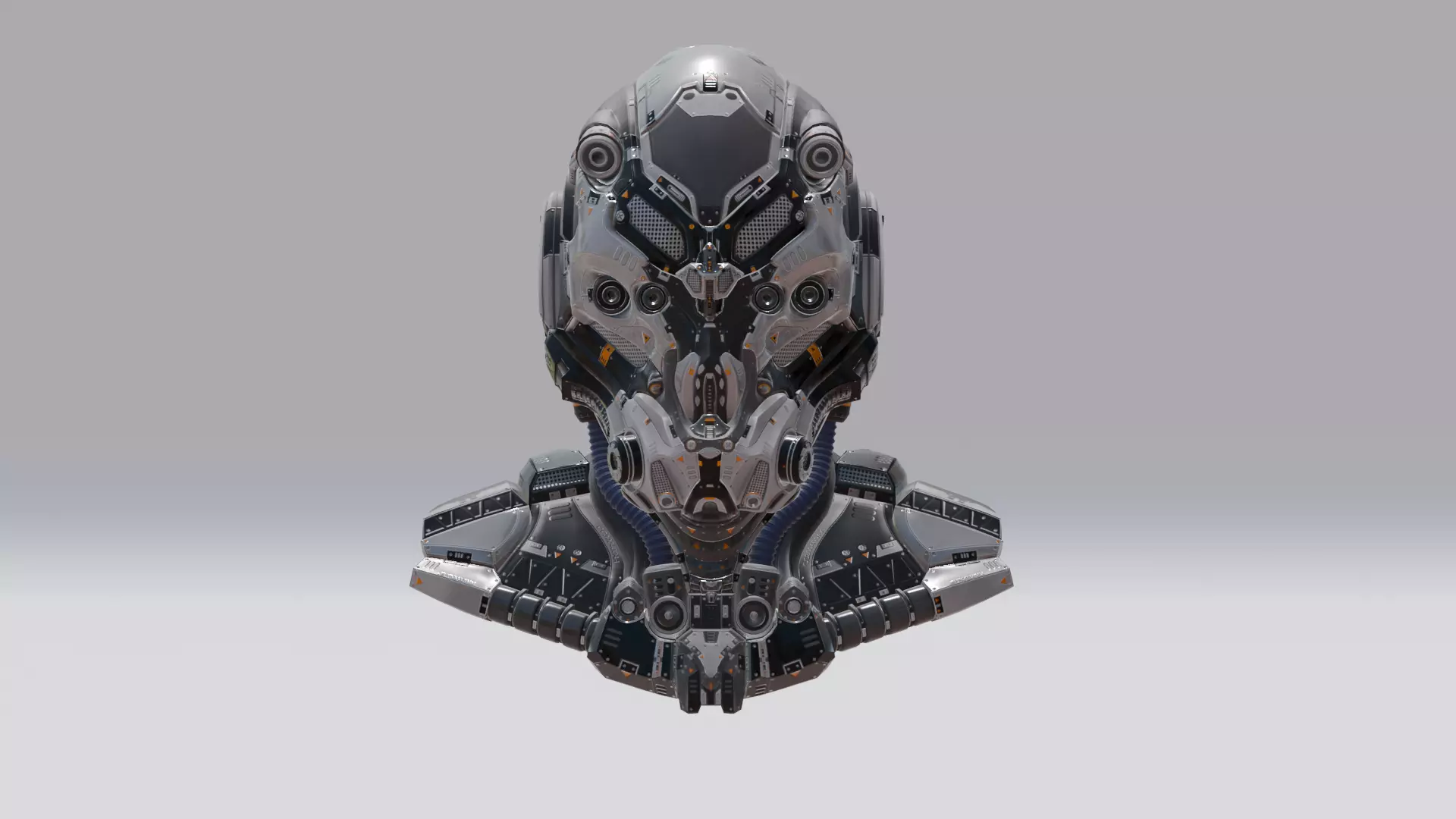 Sci-Fi Robotic Helmet  3D model_0