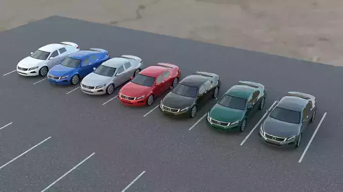 R3DP ASIAN CARS LOW-POLY PBR - Honda Accord Low-poly 3D model