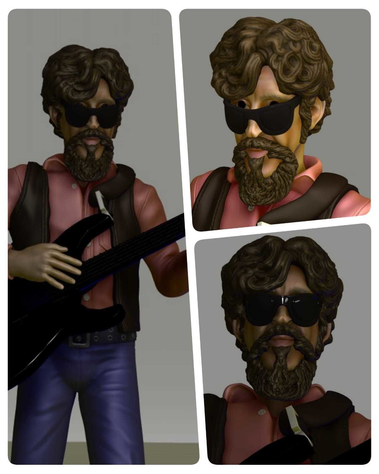 Raul Seixas Cartoon 3D print model_0