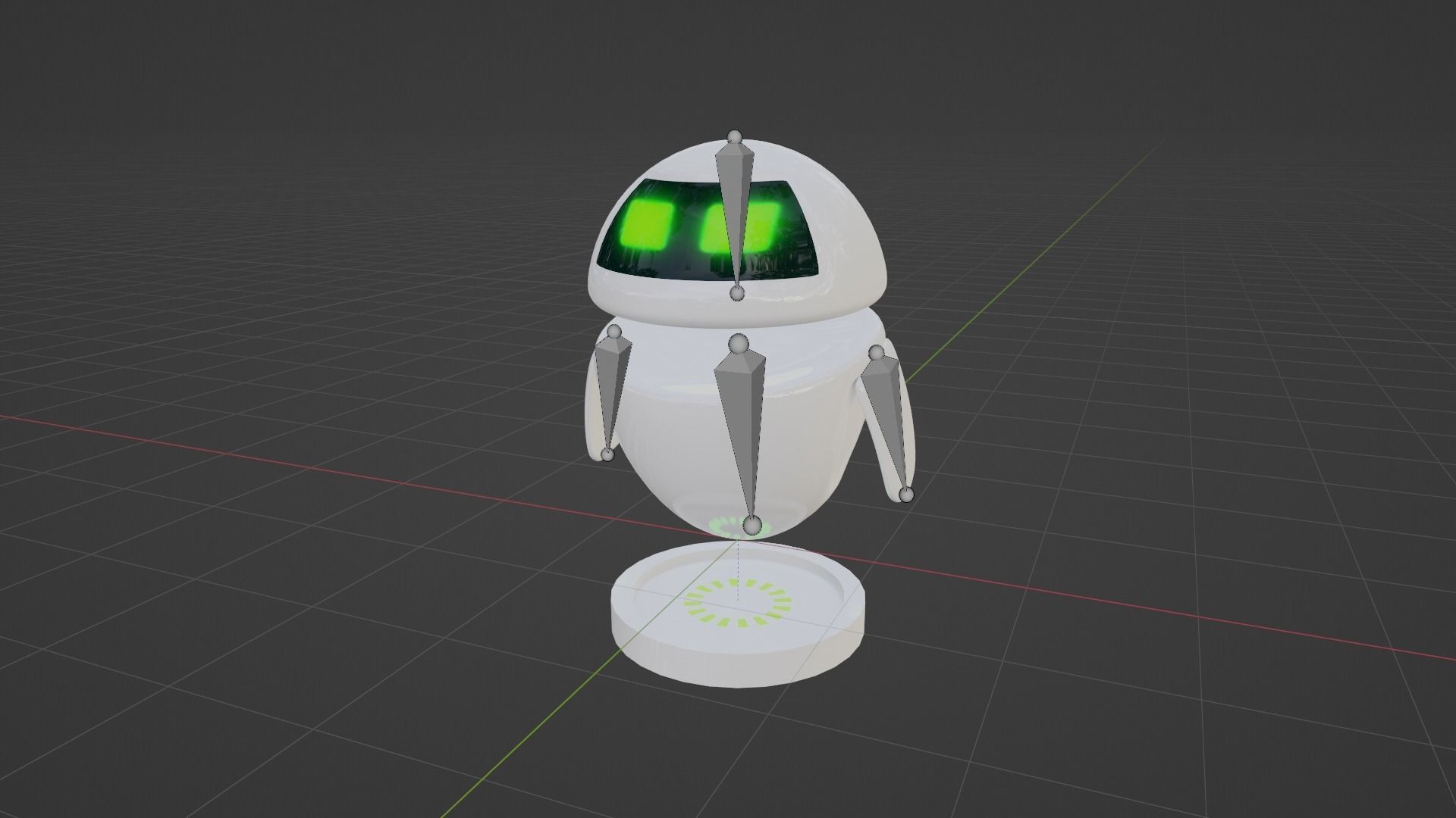 3D Model Cute Bot  Egg bot  or Eve with Rig and Animation Low-poly 3D model_9