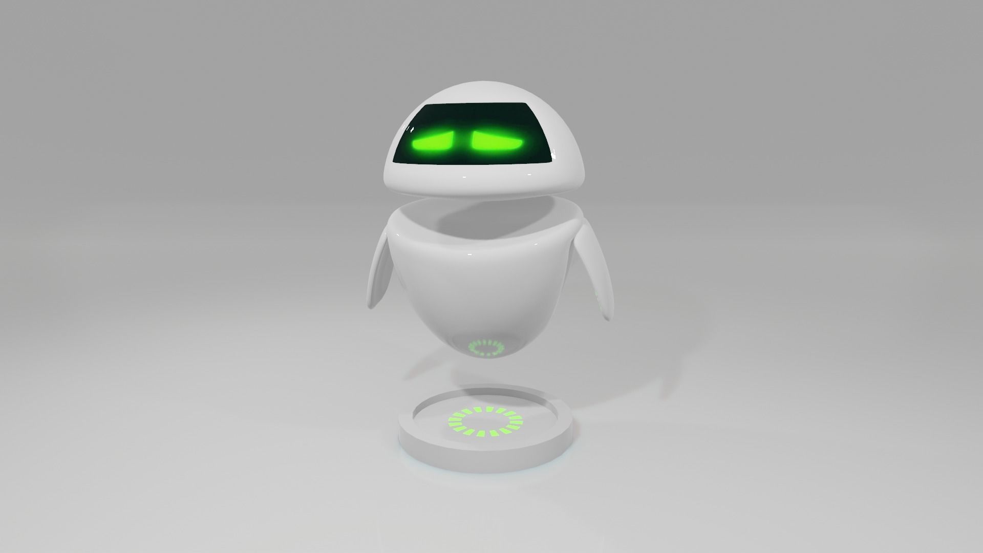 3D Model Cute Bot  Egg bot  or Eve with Rig and Animation Low-poly 3D model_2