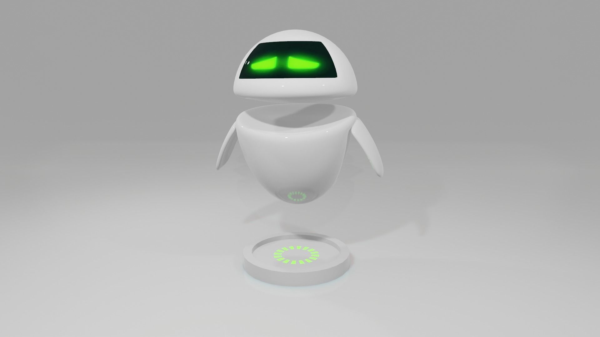 3D Model Cute Bot  Egg bot  or Eve with Rig and Animation Low-poly 3D model_3