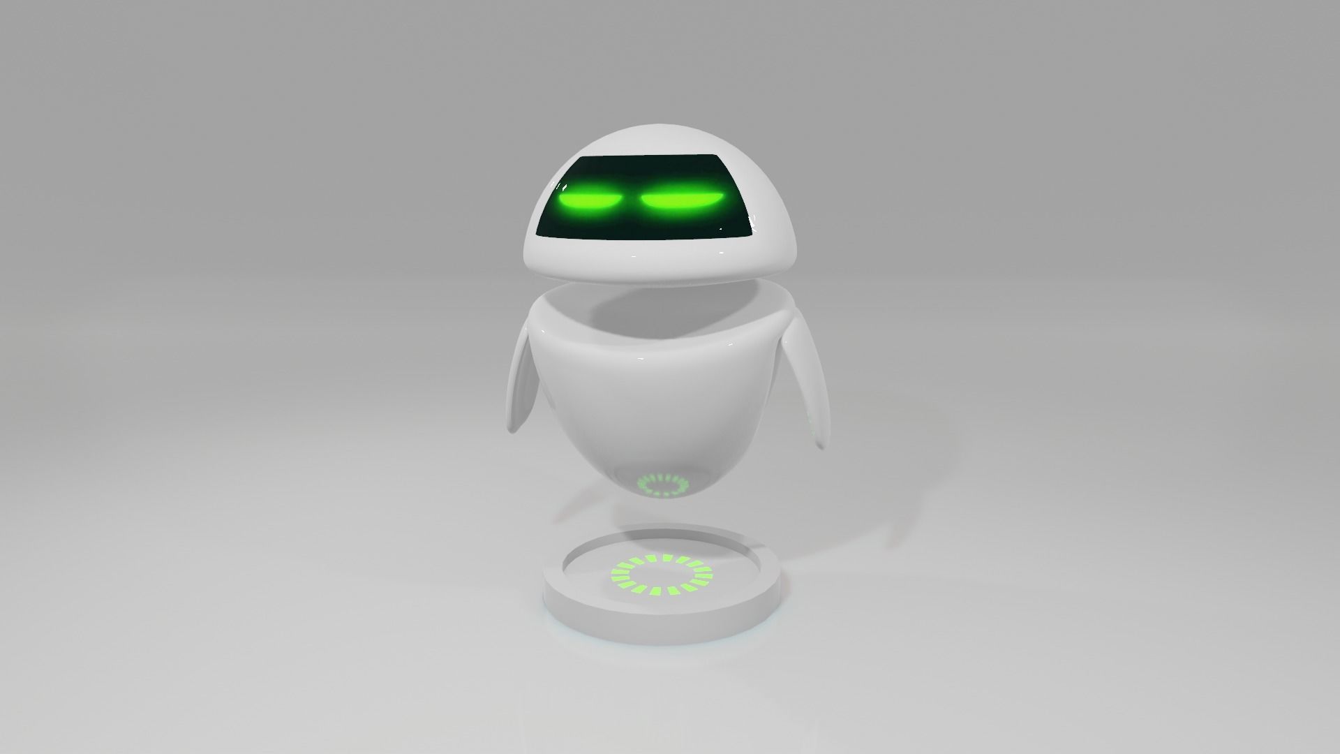 3D Model Cute Bot  Egg bot  or Eve with Rig and Animation Low-poly 3D model_1