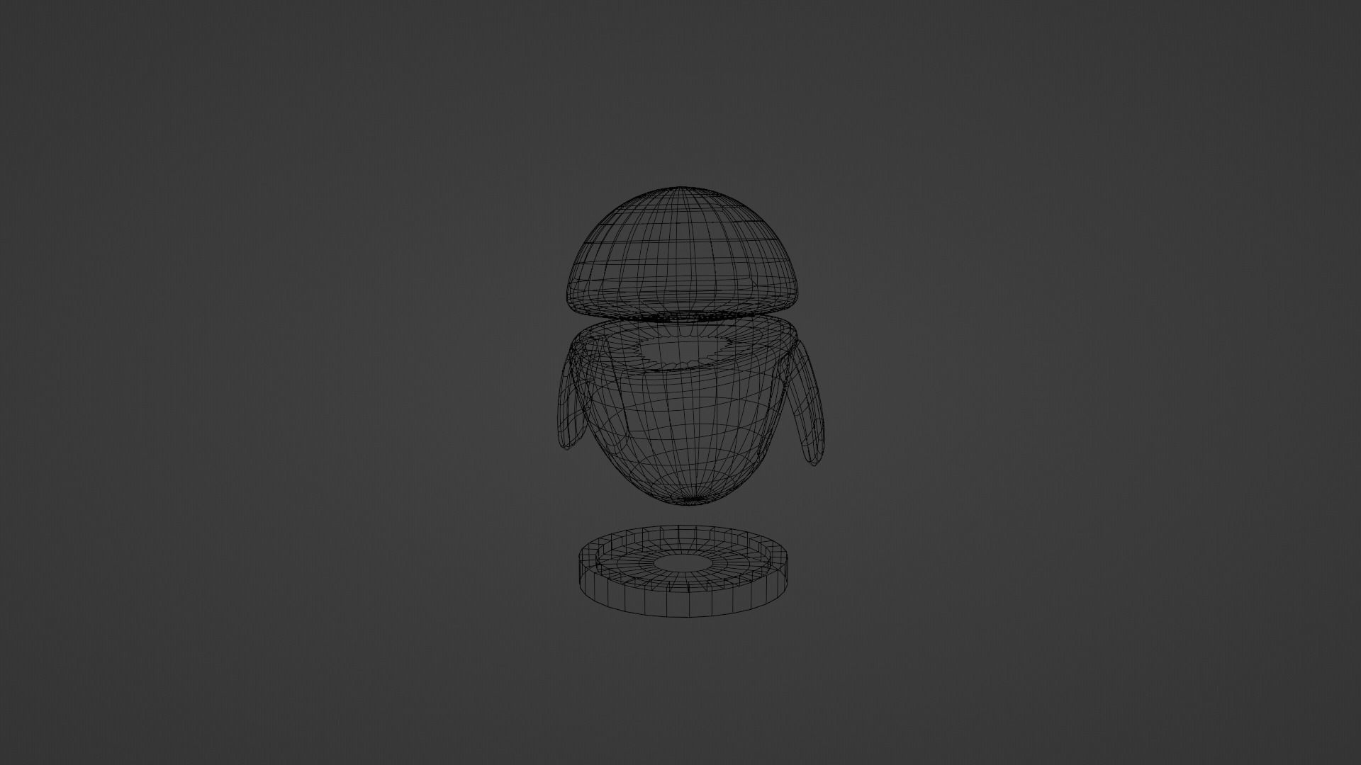 3D Model Cute Bot  Egg bot  or Eve with Rig and Animation Low-poly 3D model_6