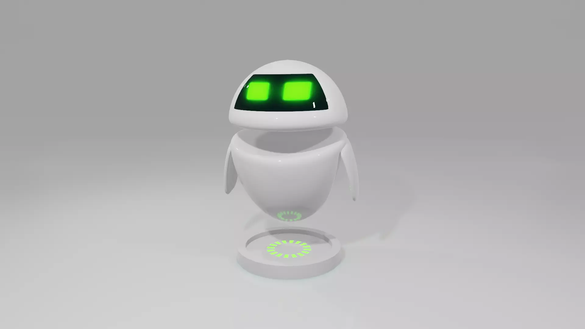 3D Model Cute Bot  Egg bot  or Eve with Rig and Animation Low-poly 3D model_0