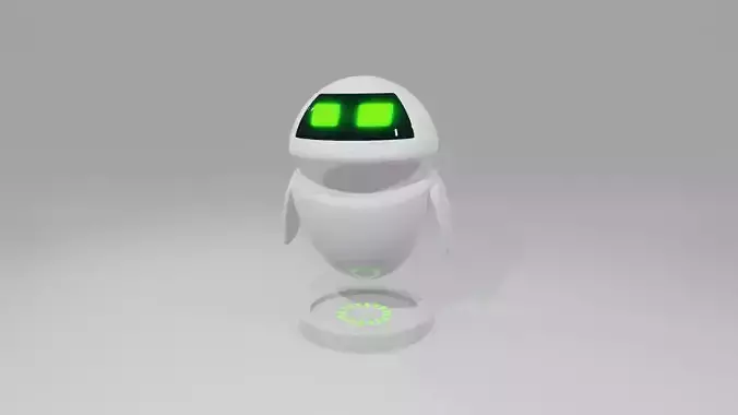 3D Model Cute Bot  Egg bot  or Eve with Rig and Animation Low-poly 3D model