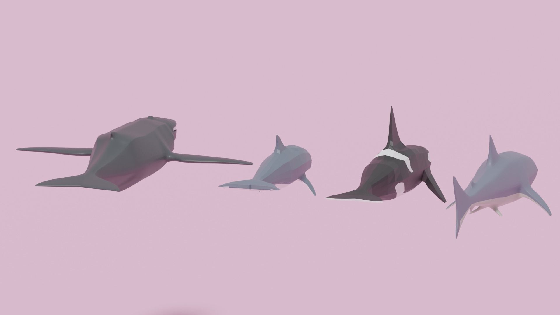 Cartoon Sea Animals Pack Low-poly 3D model_8