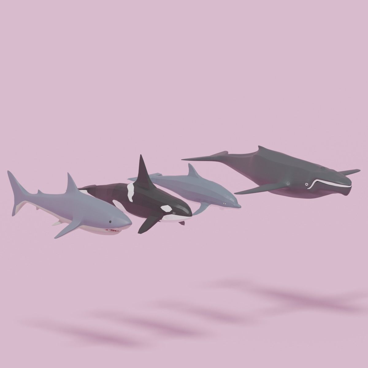 Cartoon Sea Animals Pack Low-poly 3D model_12