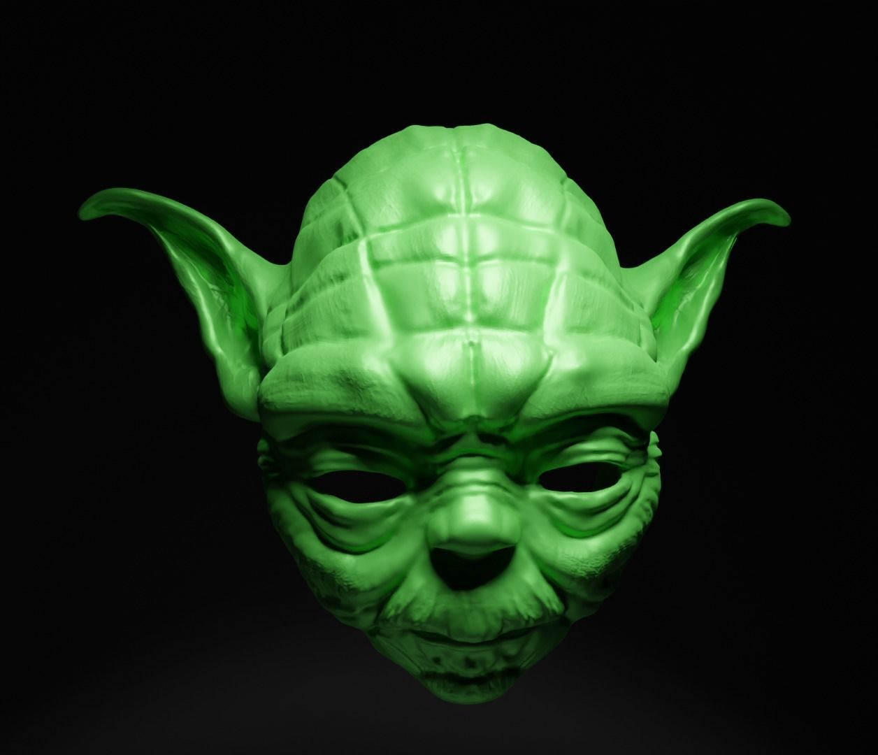 Yoda - Star Wars Cosplay Costume Face Mask 3D print model_12