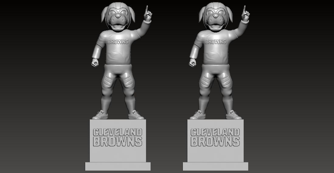 NFL - CLEVELAND BROWNS FOOTBALL MASCOT STATUE - 3D PRINT 3D print model_2