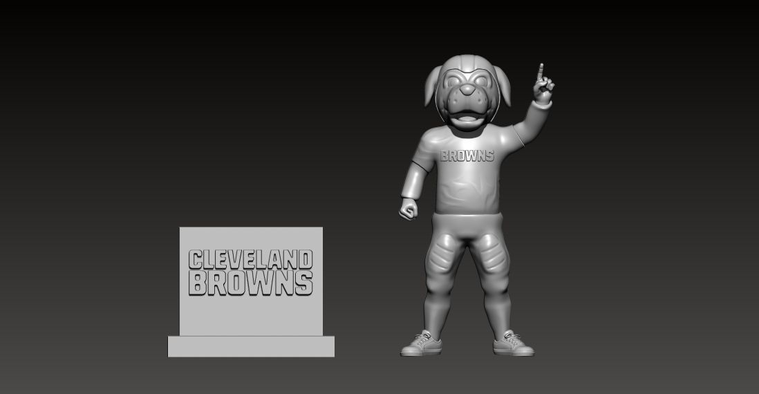 NFL - CLEVELAND BROWNS FOOTBALL MASCOT STATUE - 3D PRINT 3D print model_1