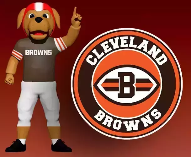 NFL - CLEVELAND BROWNS FOOTBALL MASCOT STATUE - 3D PRINT