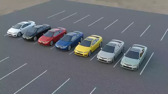 R3DP ASIAN CARS LOW-POLY PBR - Honda Civic