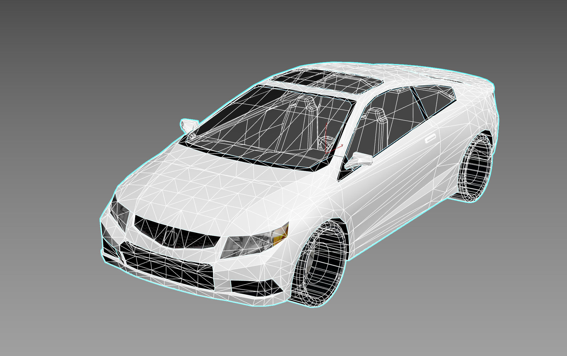R3DP ASIAN CARS LOW-POLY PBR - Honda Civic Low-poly 3D model_2