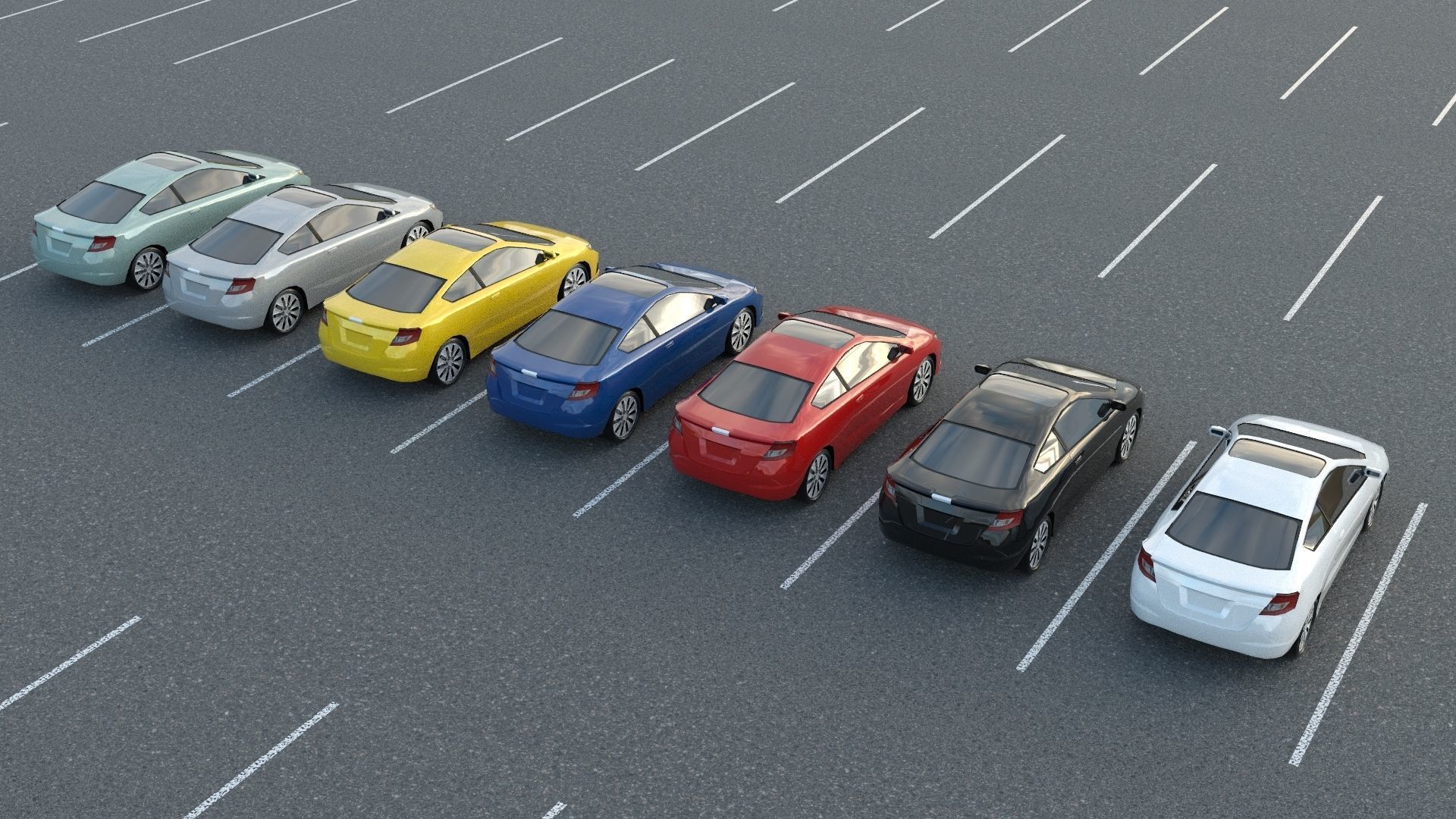 R3DP ASIAN CARS LOW-POLY PBR - Honda Civic Low-poly 3D model_1