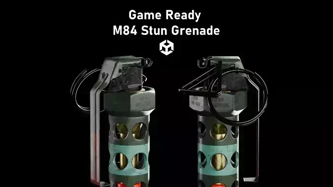  M-84 Stun Grenade 3D model Game-ready asset