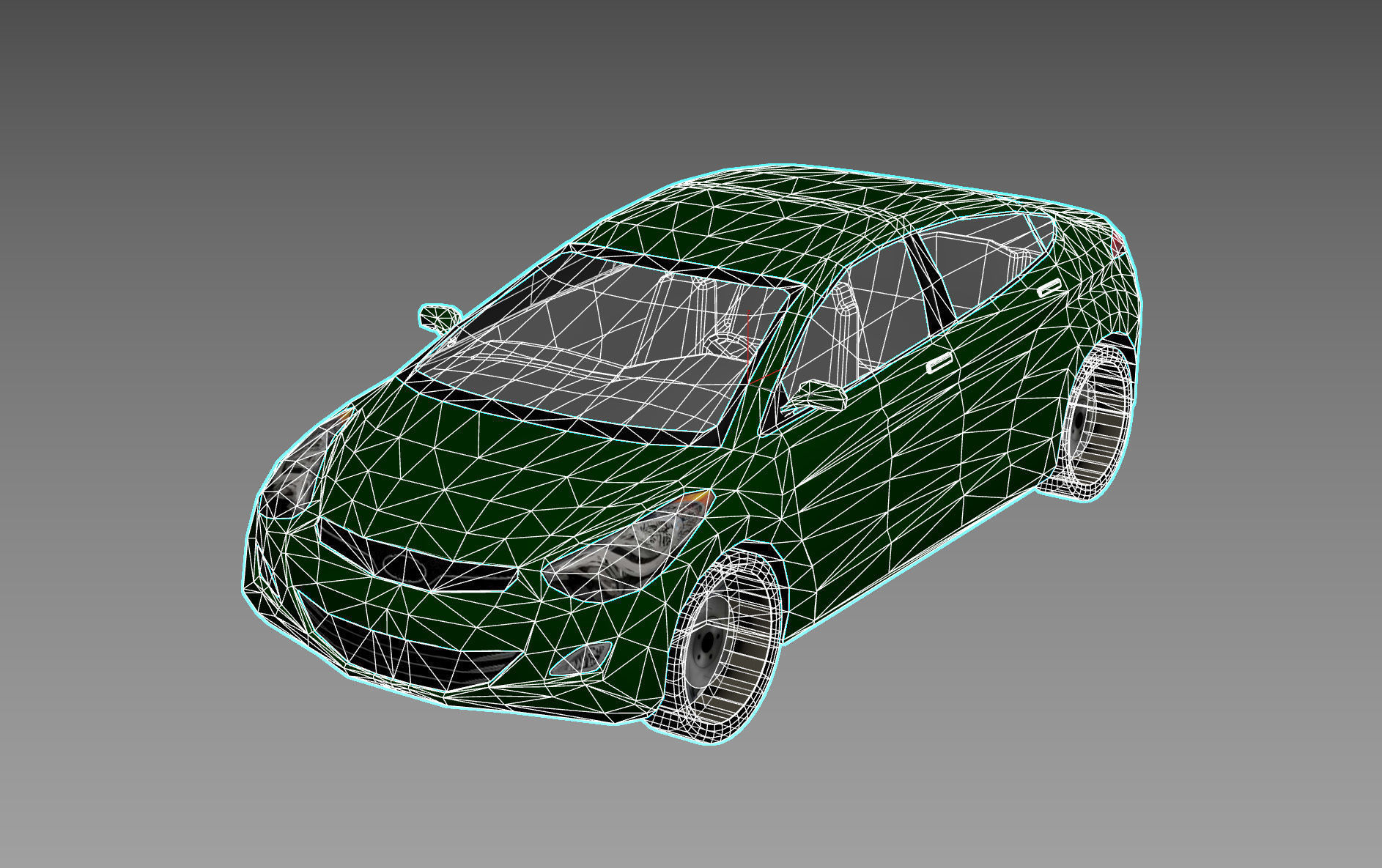 R3DP ASIAN CARS  LOW-POLY PBR - Hyundi Elantra Low-poly 3D model_2