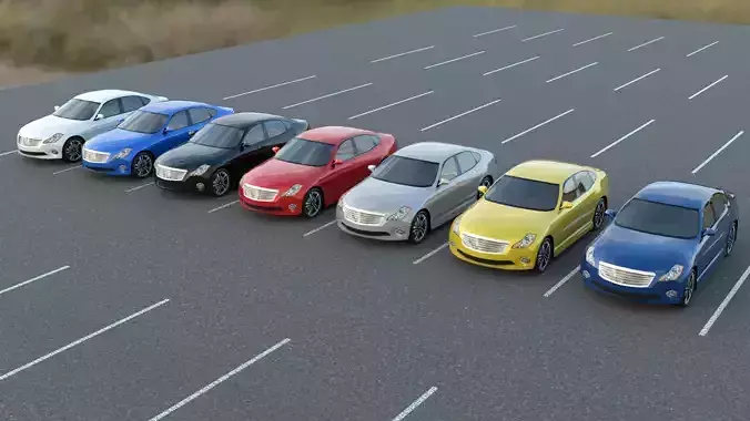 R3DP ASIAN CARS LOW-POLY PBR - Infinity M45 Low-poly 3D model