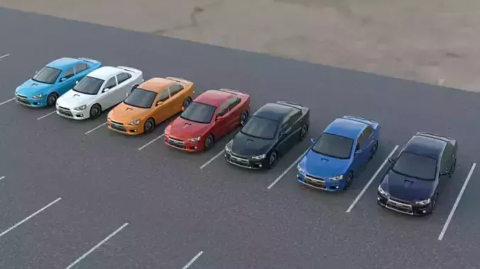 R3DP ASIAN CARS LOW-POLY PBR - Mitsubishi Lancer