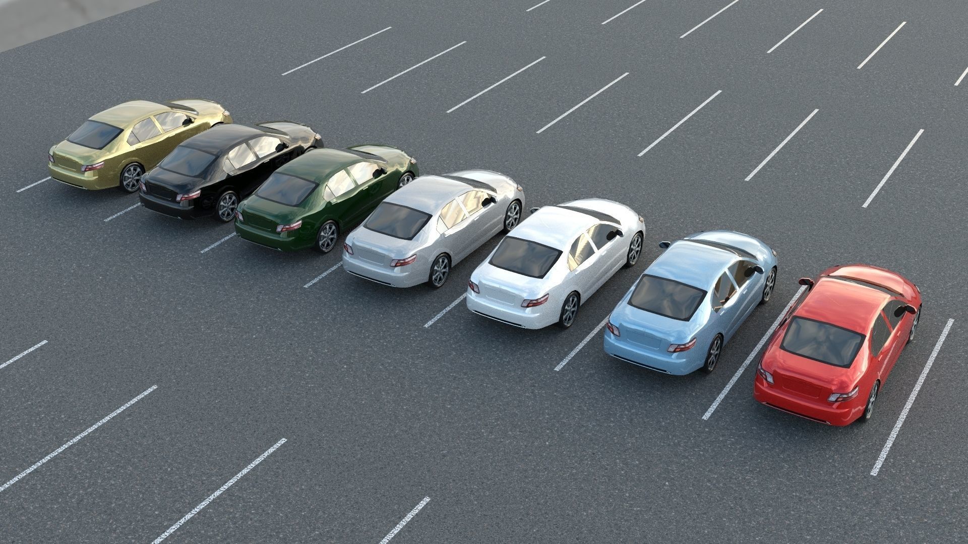 R3DP ASIAN CARS LOW-POLY PBR - Toyota Camary Low-poly 3D model_1