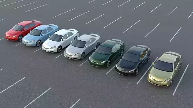 R3DP ASIAN CARS LOW-POLY PBR - Toyota Camary Low-poly 3D model