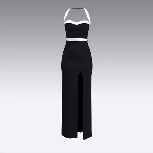 Dress black and white color block