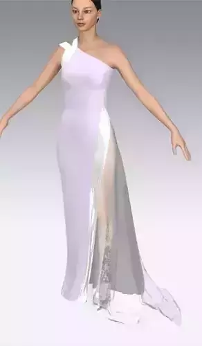 lilac color and white silk satin fabric 