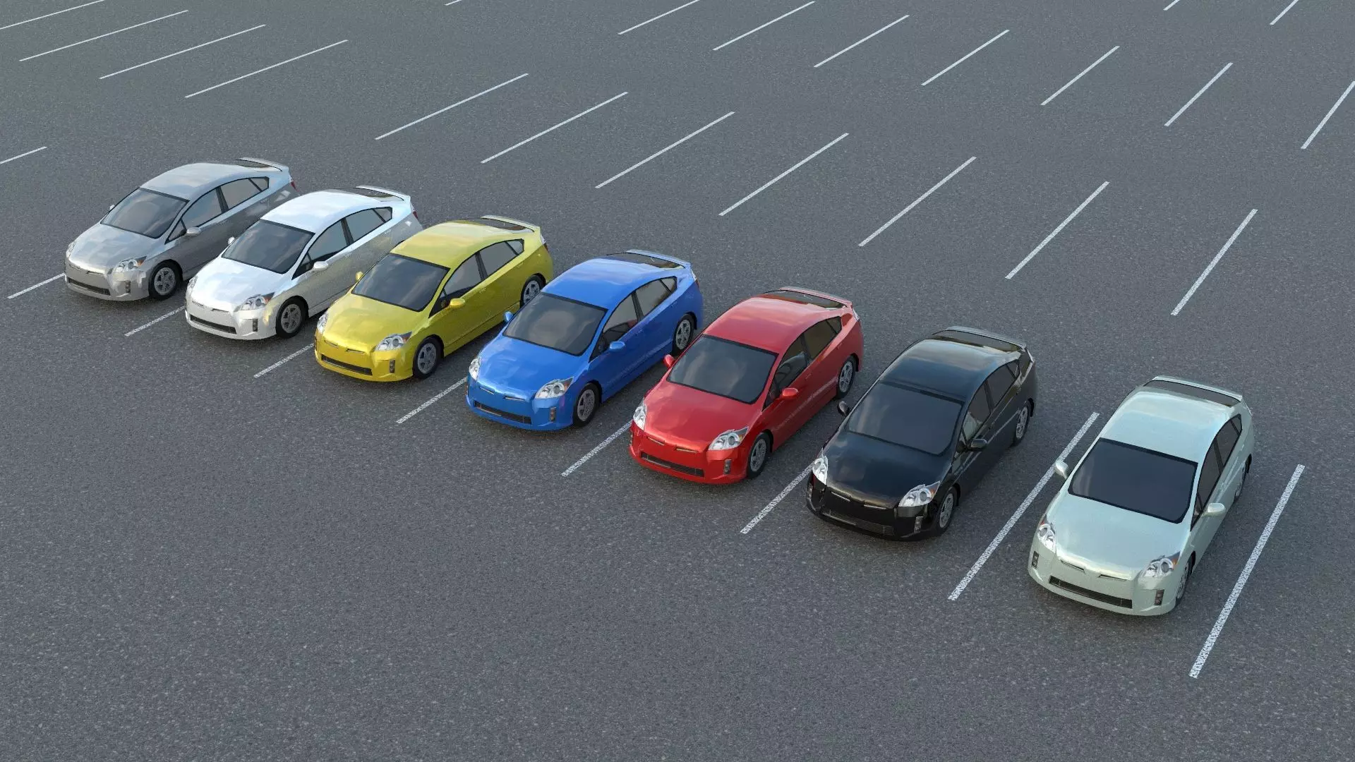 R3DP ASIAN CARS LOW-POLY PBR - Toyota Prius Low-poly 3D model_0