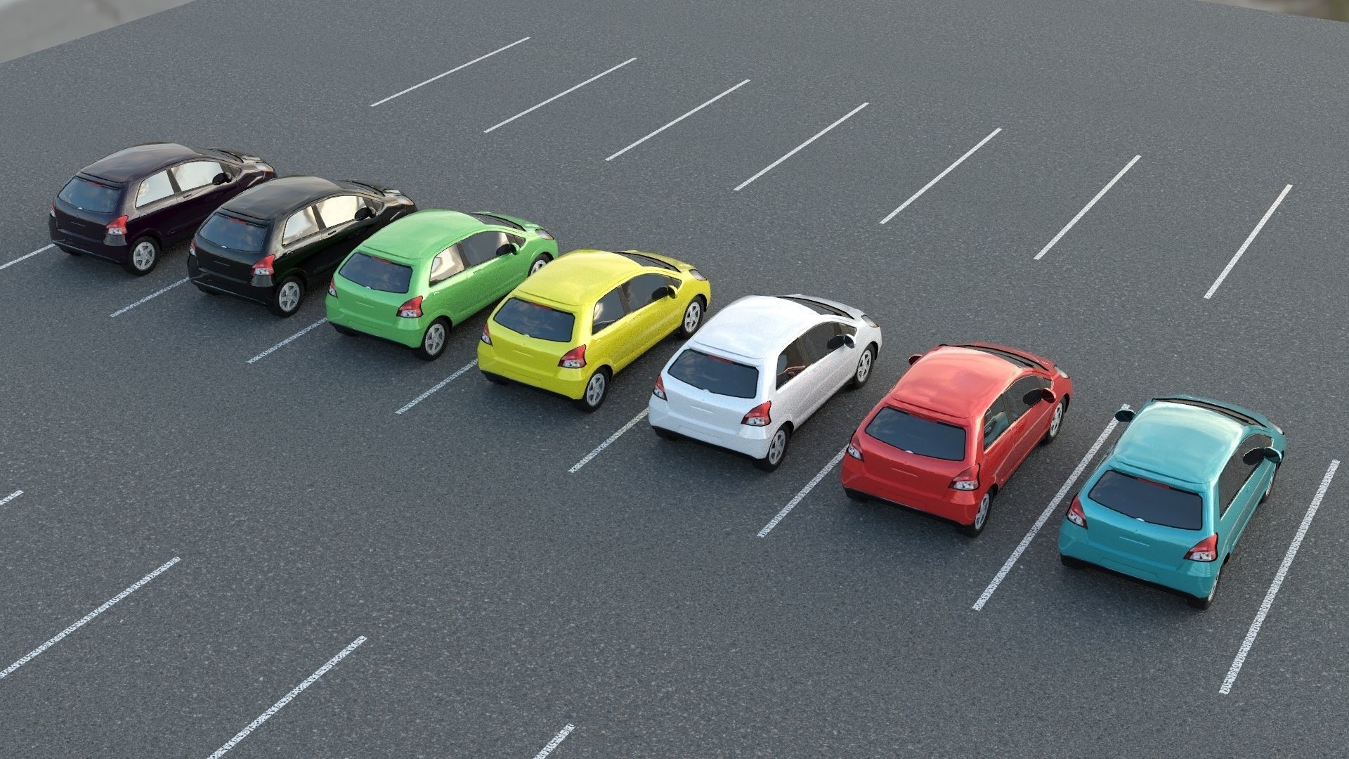 R3DP ASIAN CARS LOW-POLY PBR - Toyota Yaris Low-poly 3D model_1