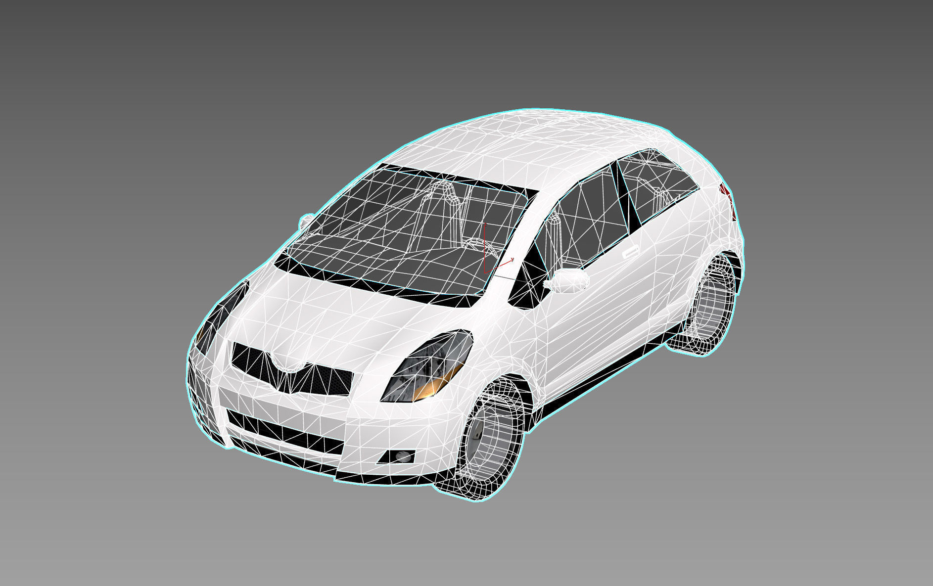 R3DP ASIAN CARS LOW-POLY PBR - Toyota Yaris Low-poly 3D model_2