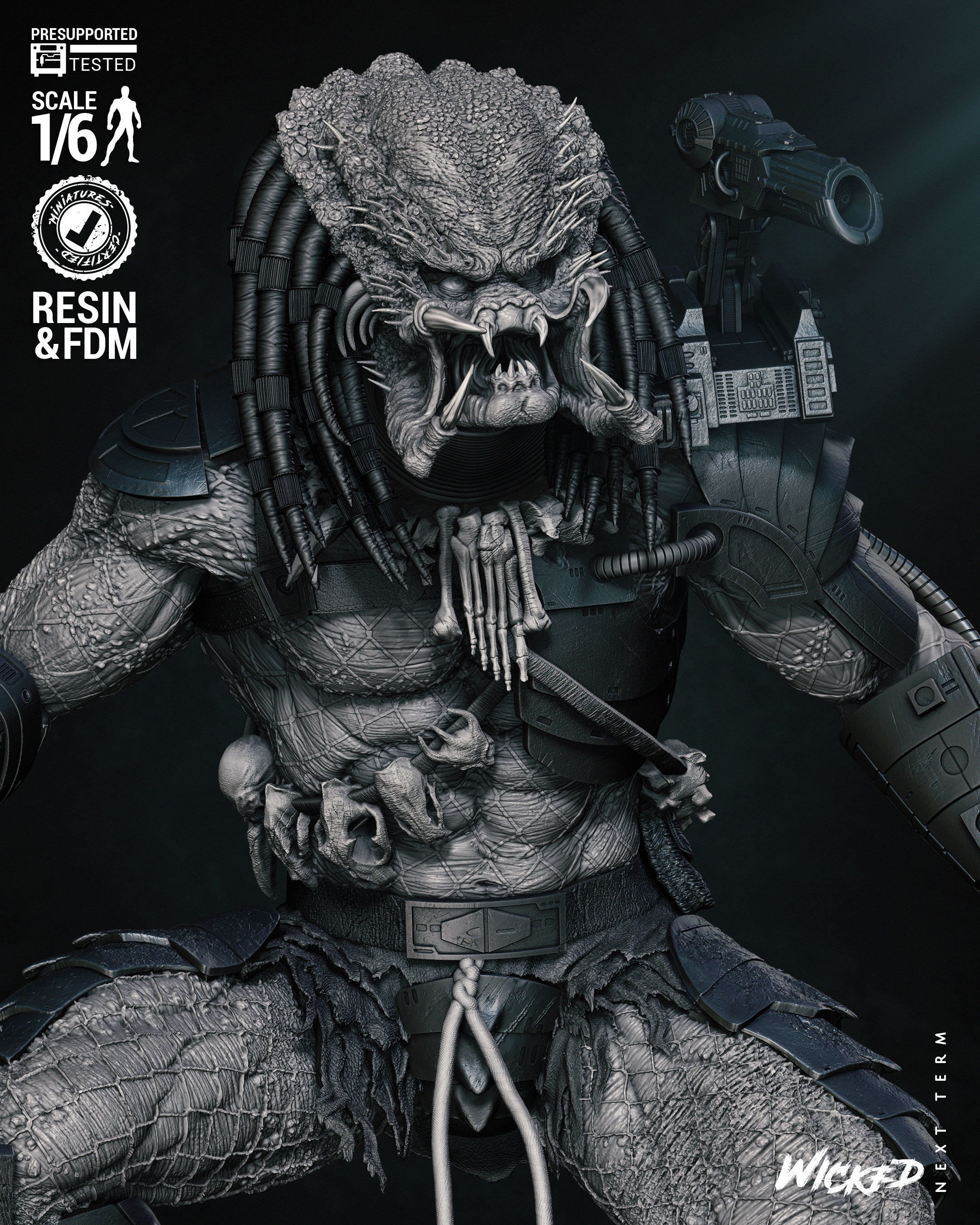 Wicked Movies Predator Sculpture Tested for 3D printing 3D print model_26