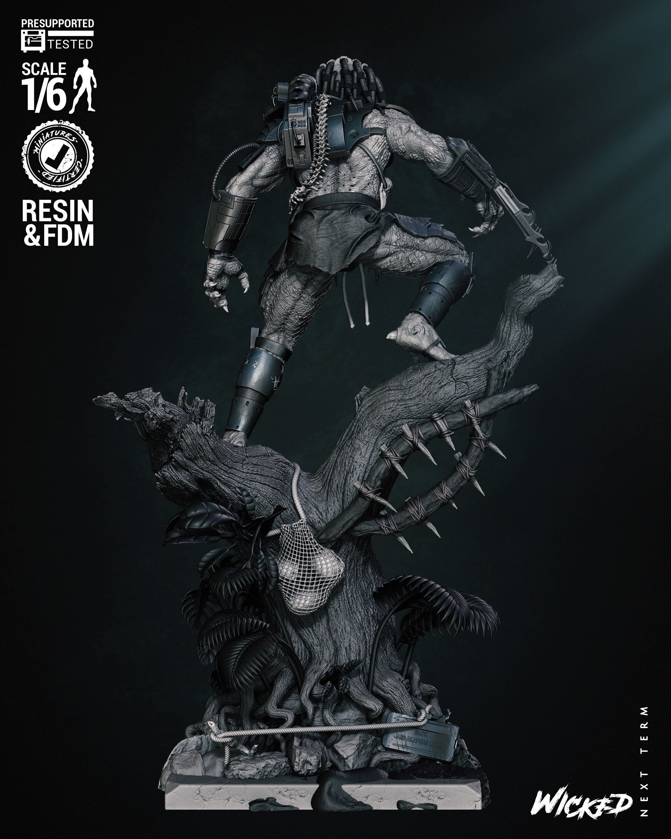 Wicked Movies Predator Sculpture Tested for 3D printing 3D print model_11