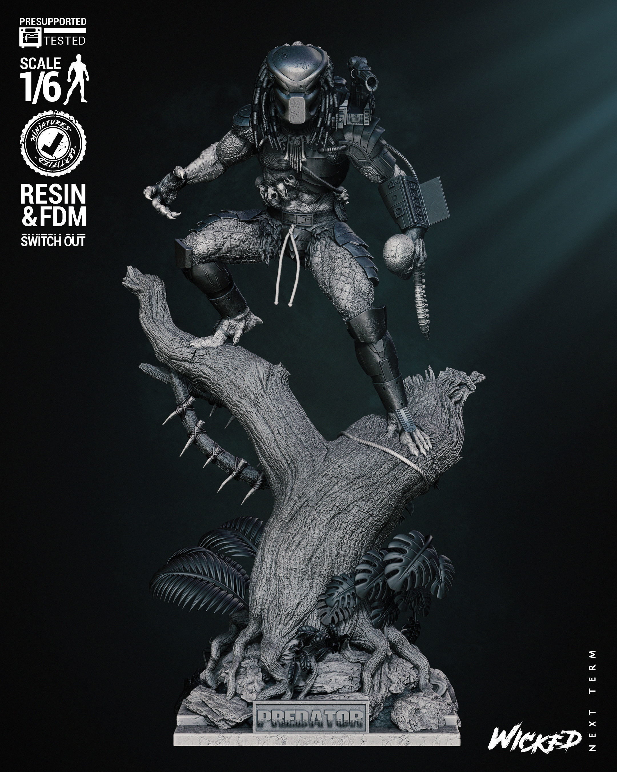 Wicked Movies Predator Sculpture Tested for 3D printing 3D print model_9