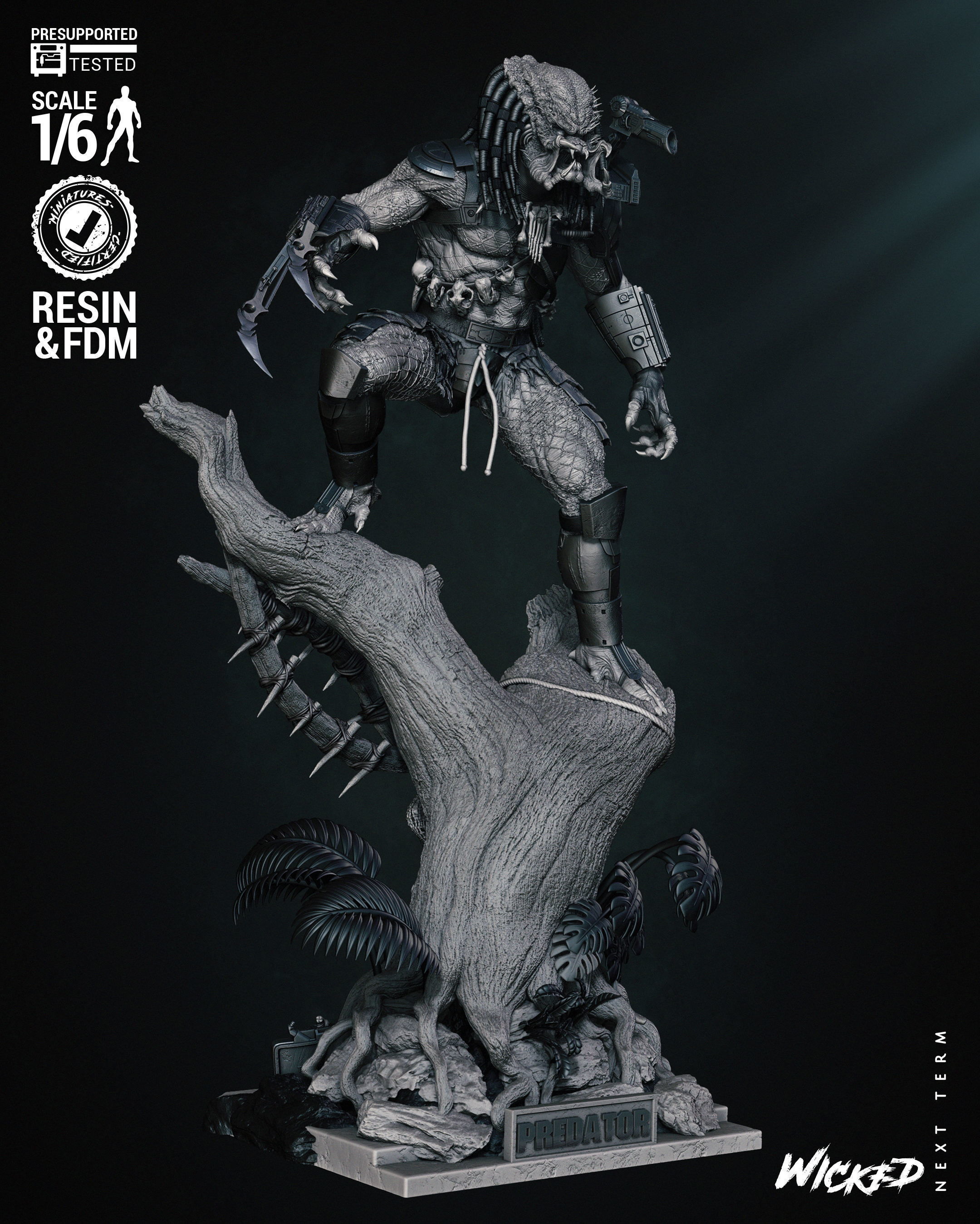 Wicked Movies Predator Sculpture Tested for 3D printing 3D print model_33
