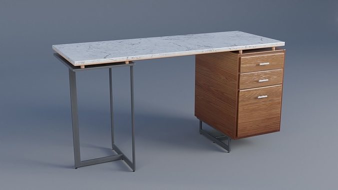 Office Desk Low-poly 3D model