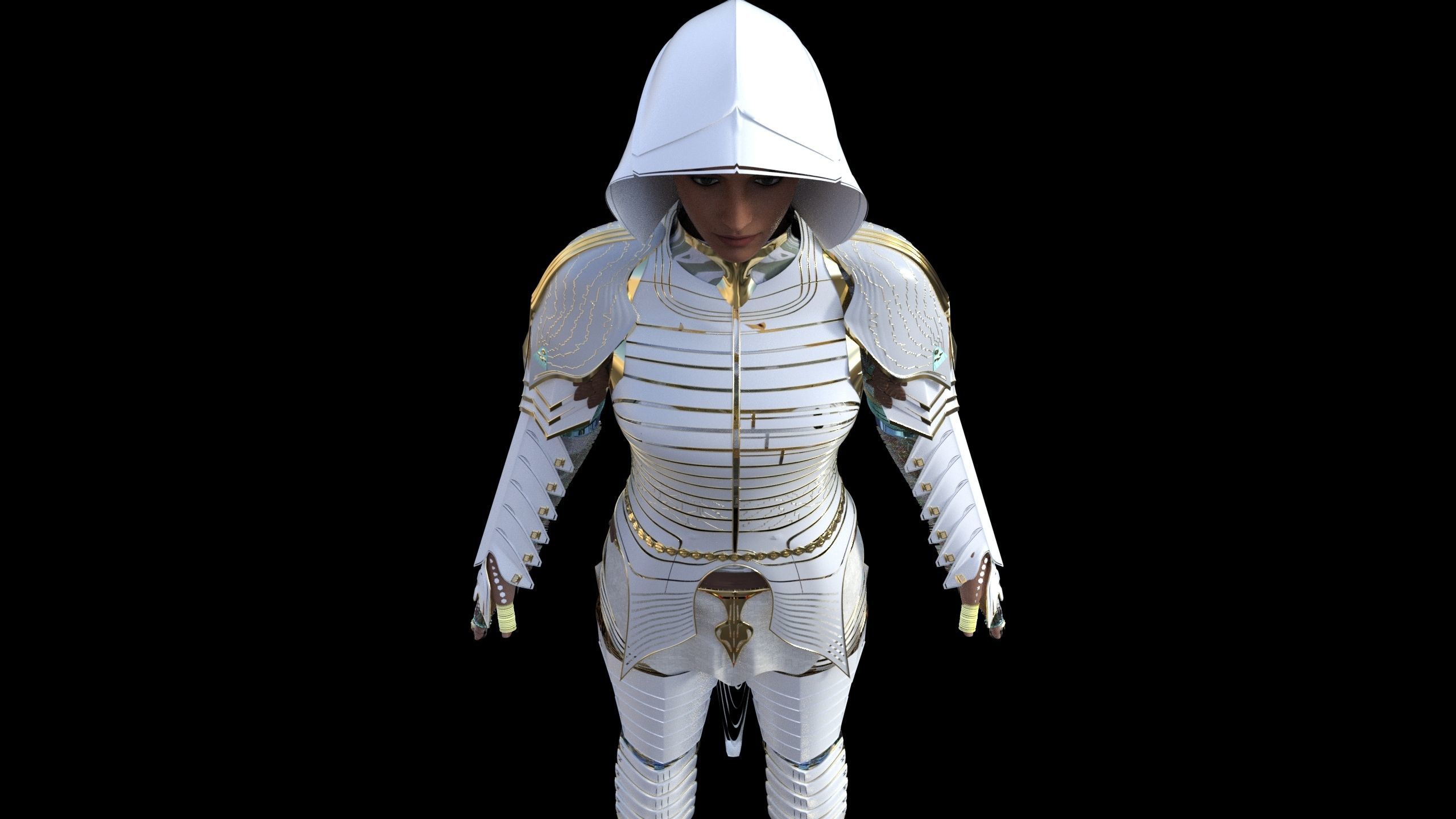 source archshild female suit follow sings in water 3D model_1