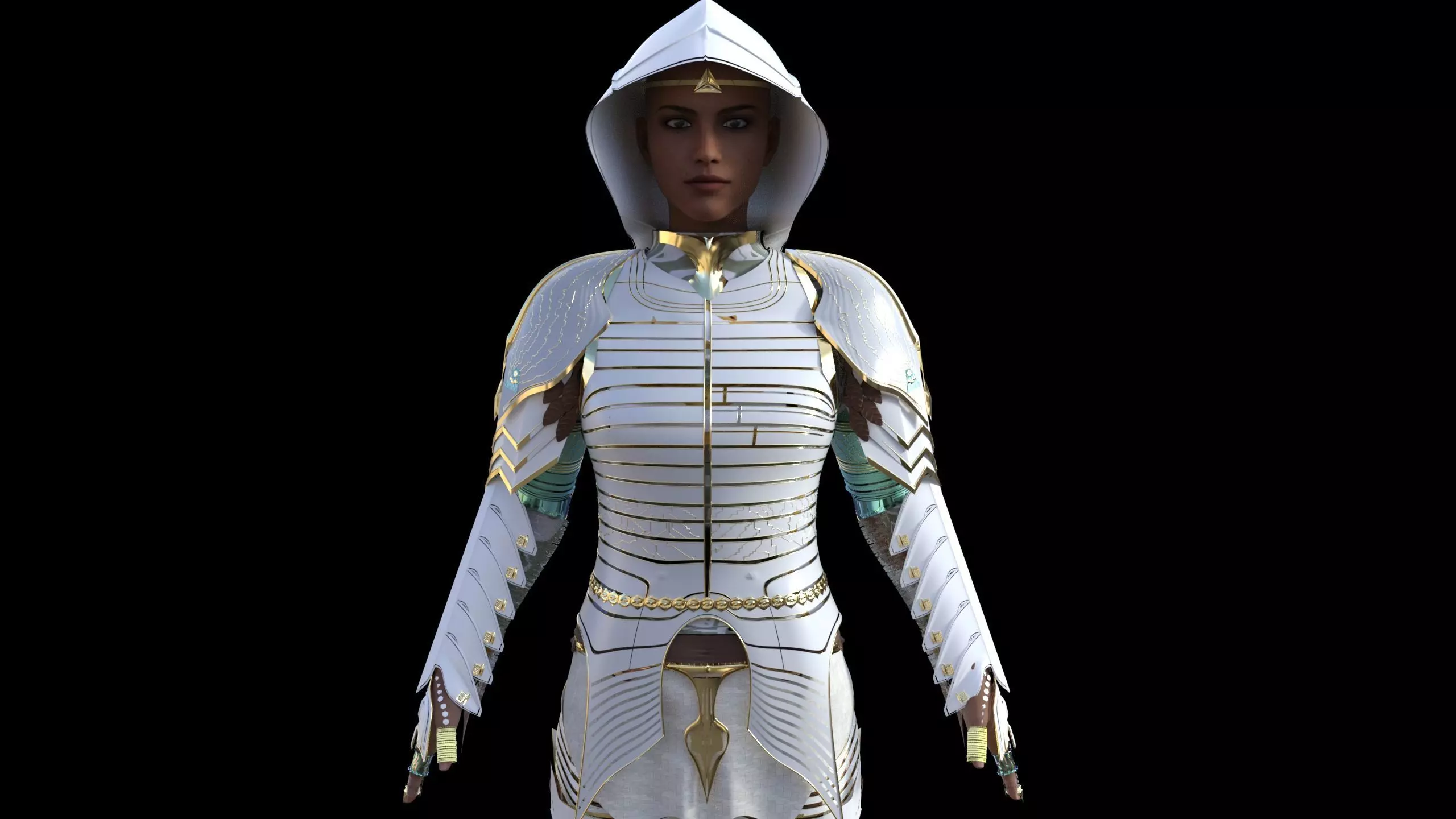 source archshild female suit follow sings in water 3D model_0