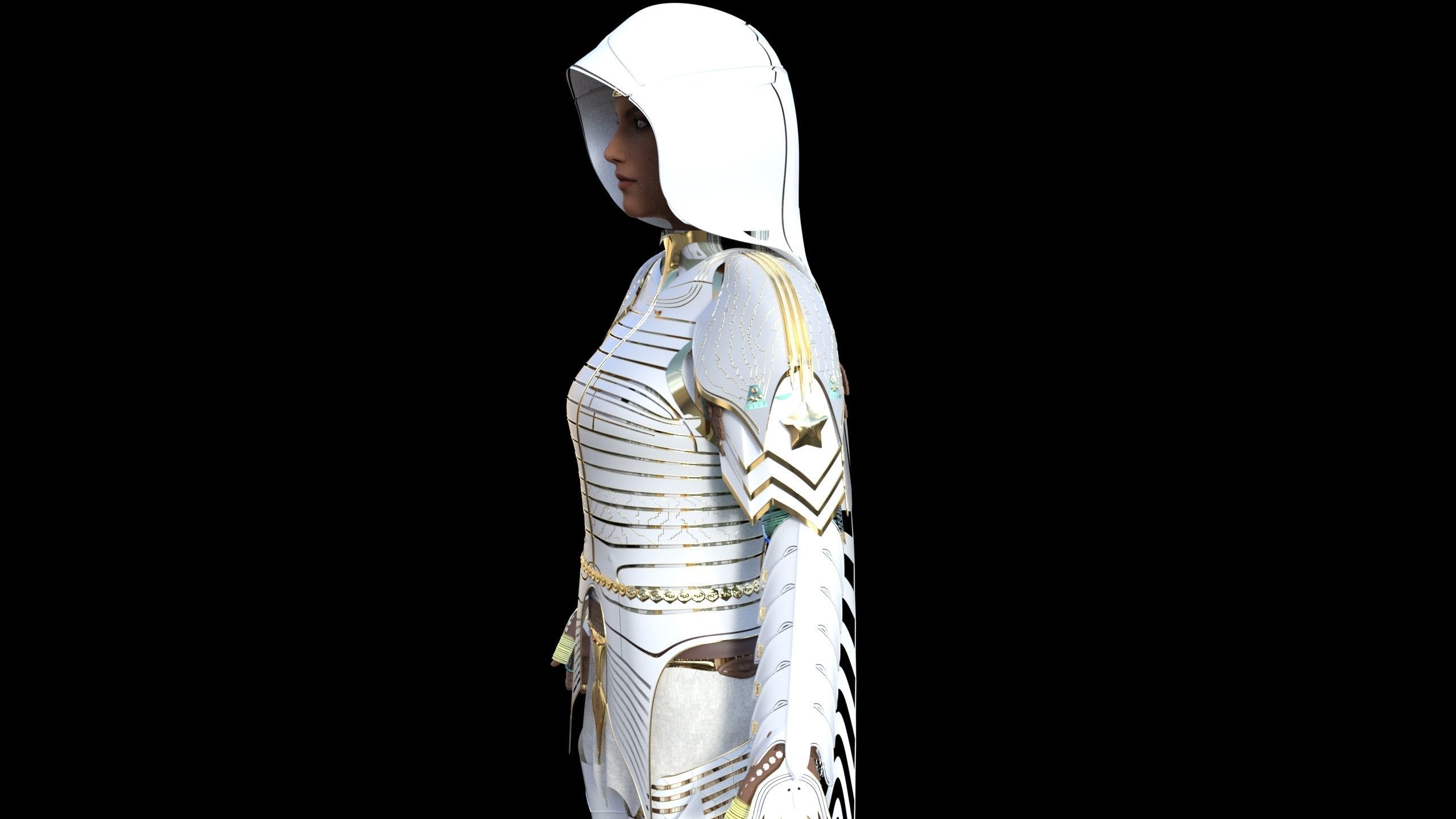 source archshild female suit follow sings in water 3D model_3