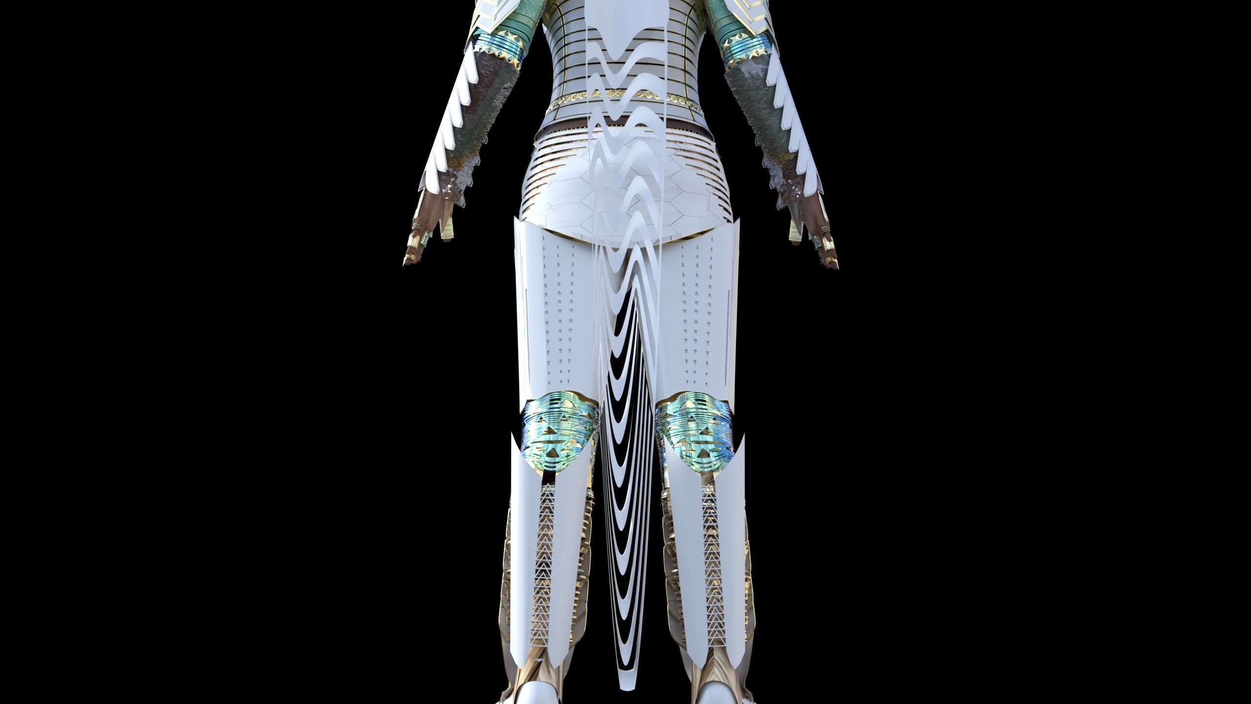 source archshild female suit follow sings in water 3D model_5