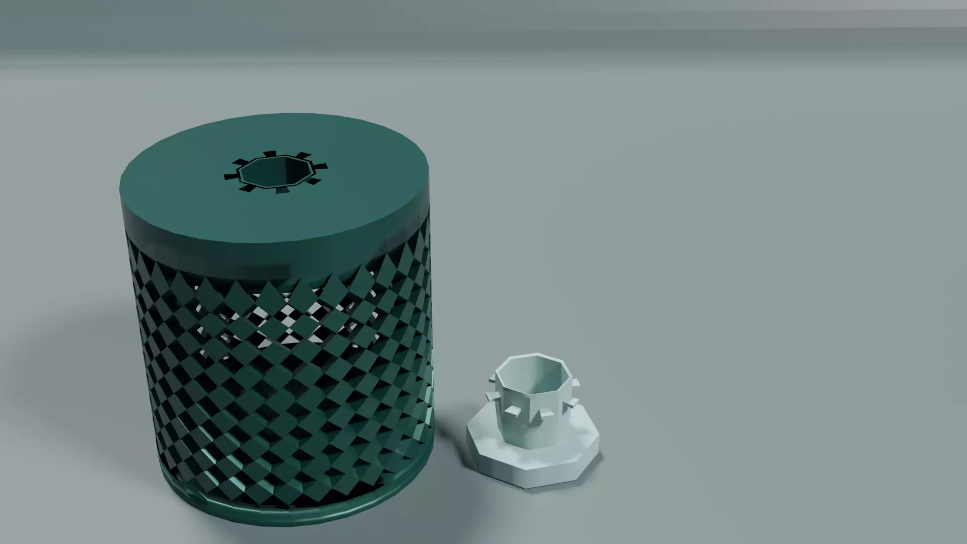A container with a key for collecting money Free 3D model