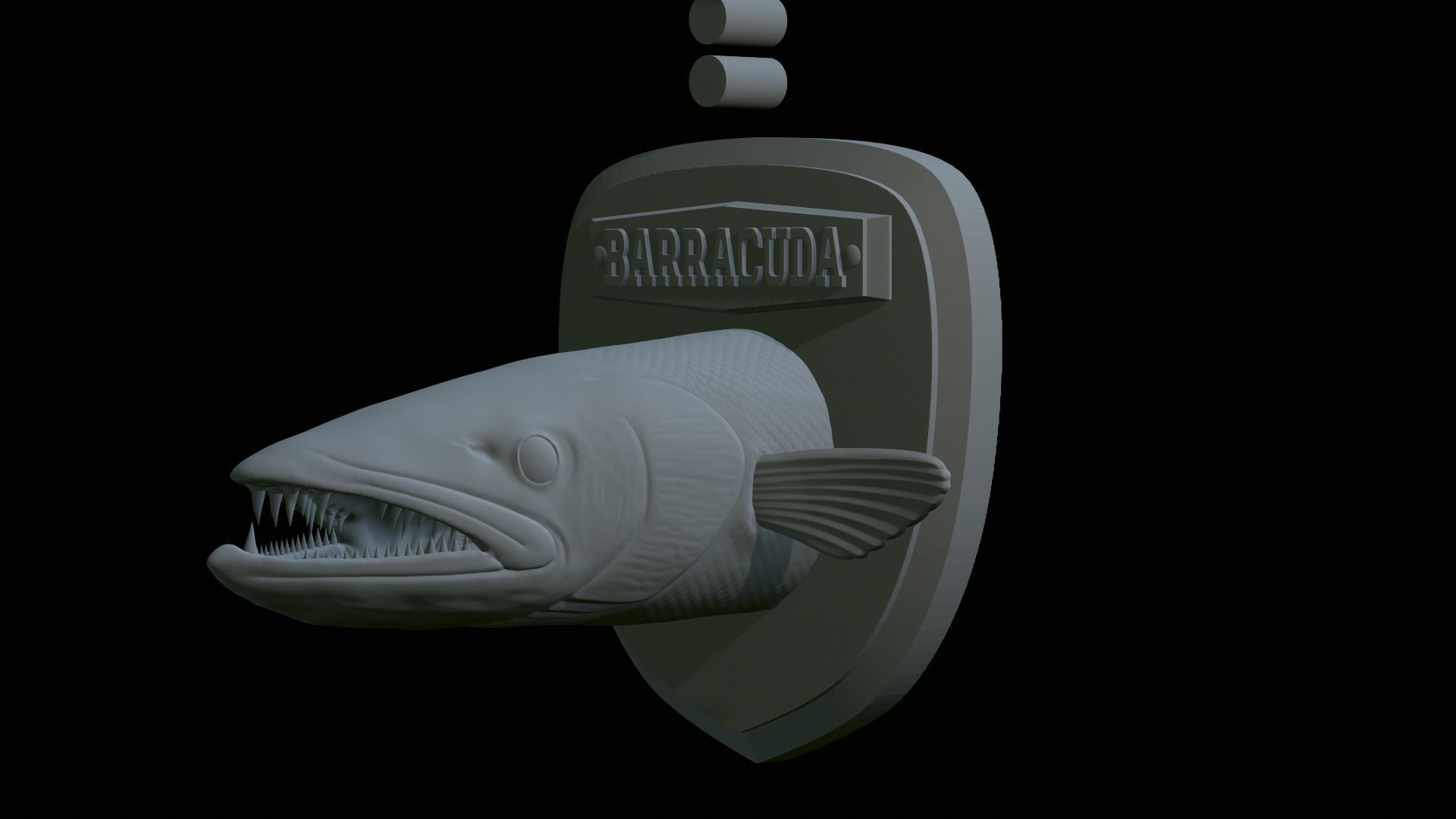 FISH HEAD GREAT BARRACUDA TROPHY STATUE DETAILED TEXTURE FOR 3D  3D print model_13