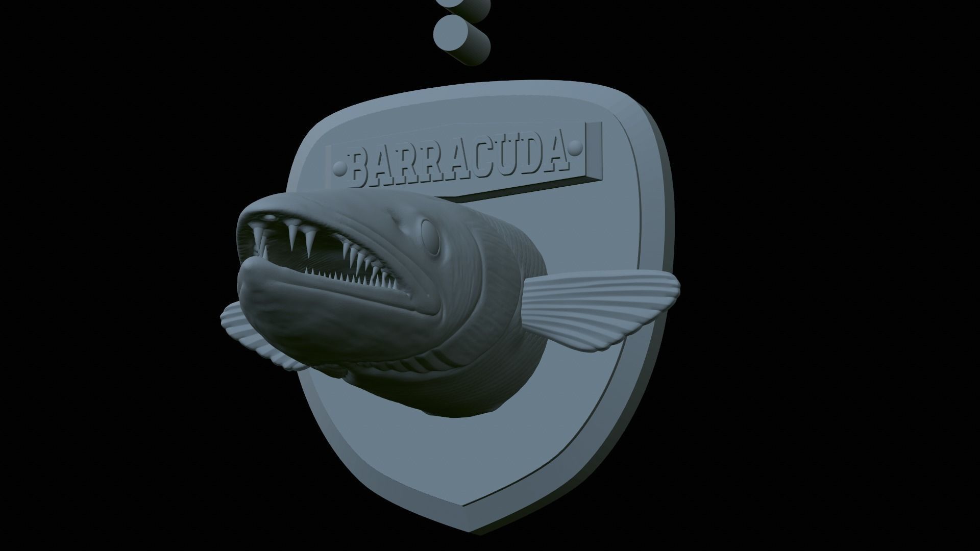 FISH HEAD GREAT BARRACUDA TROPHY STATUE DETAILED TEXTURE FOR 3D  3D print model_12