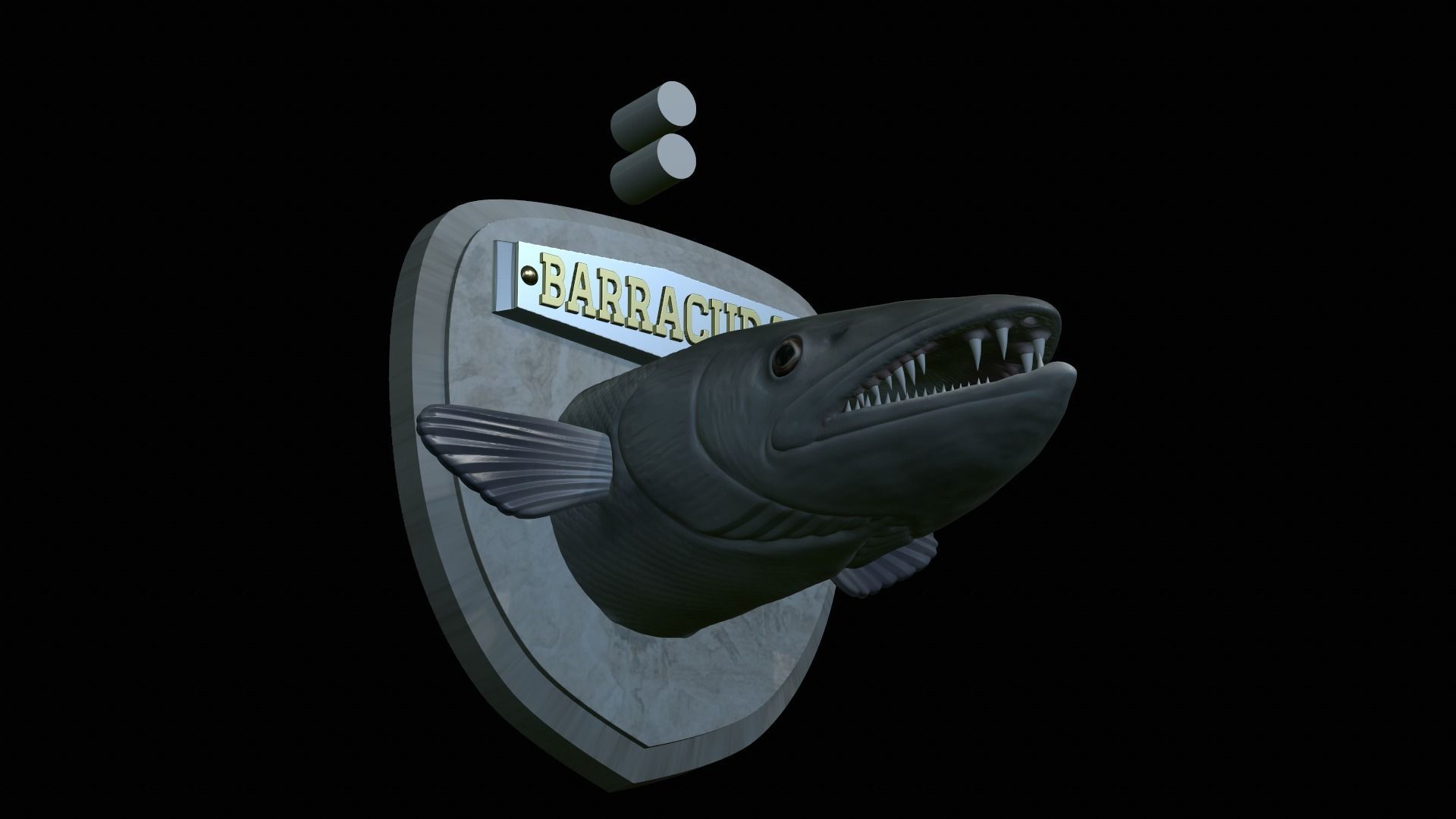 FISH HEAD GREAT BARRACUDA TROPHY STATUE DETAILED TEXTURE FOR 3D  3D print model_21