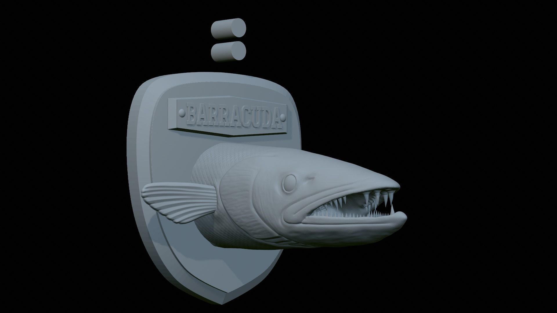 FISH HEAD GREAT BARRACUDA TROPHY STATUE DETAILED TEXTURE FOR 3D  3D print model_15